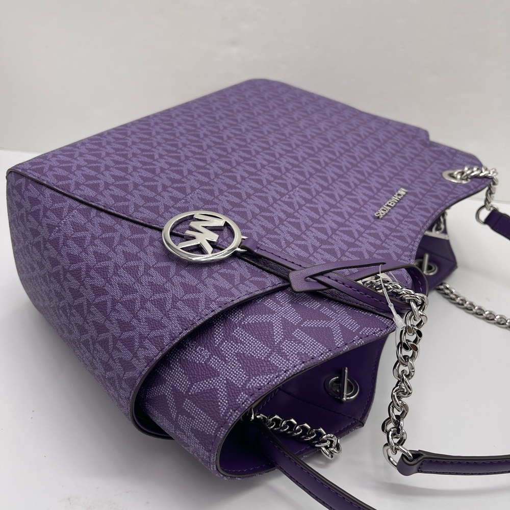 MICHAEL KORS 
Jet Set Travel Large Signature Chain Shoulder Tote Bag
Dark Purple - Picture 7 of 16